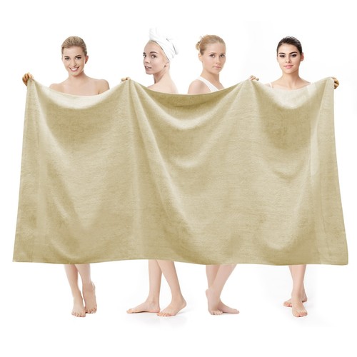 2 x Extra Large Jumbo Bath Sheets 100% Combed Cotton 650GSM Towels 90cmx180cm - Picture 19 of 29