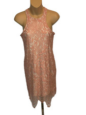 Express pink lace dress with tan underlay Women's Size XS New With Tags