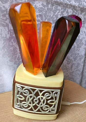 Rare Vintage Soviet Night LAMP USSR Decor Crystal 1970s - Picture 6 of 22
