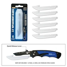 AccuSharp 6-Pack Sharp Replacement Blades for Razor Knife w/ Storage Case - 744C