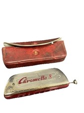 Vintage Hohner Chrometta 8 Harmonica Made In Germany C Key With Case