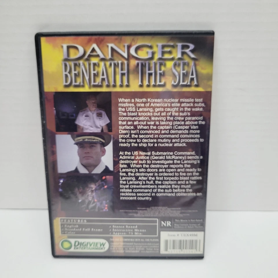 Danger Beneath the Sea DVD Casper Van Dien Gerald McRaney - Image 2 of 4