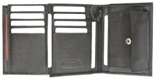 Genuine Leather Tri-fold European Wallet Card slots 518 Black One Size,