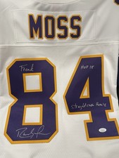 ULTIMATE Randy Moss Signed Minnesota Vikings Jersey Auto 3 INSCRIPTIONS! JSA COA