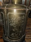 1960s Hollywood Regency Etched Brass Urn Table Lamp — photo 6