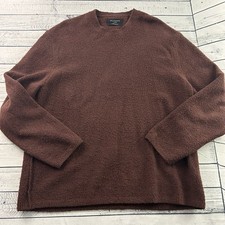 All Saints Eamont Crew Oversized Fit Pullover Sweater Men's XL Maroon