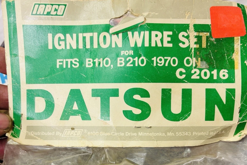 Juego de cables de bujía Datsun B210 B110 1970 4 cilindros NOS C2016 IAPCO Foto 2 de 2