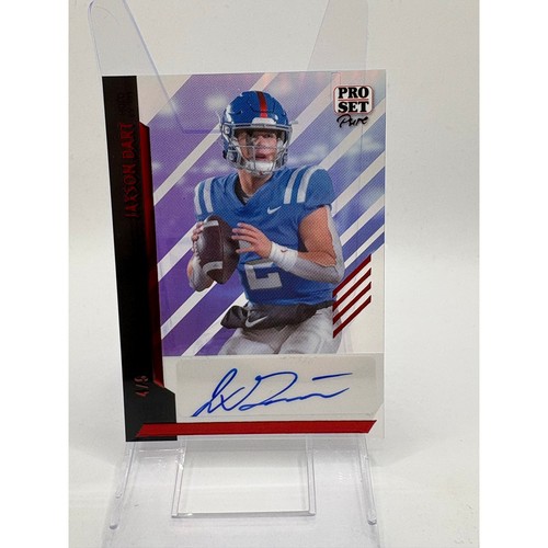 2024 Leaf Pro Set Pure Jaxson Dart Acetate Red Holo Auto 4/5 SP Ole Miss Giants