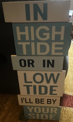 #ad #ad High Tide Low Tide I#x27;ll Be By Your Side Wood Sign Blue White Nautical $10.00