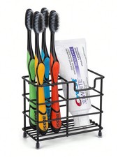 Black Stainless Steel Toothbrush Holder – 5/6 Slot Bathroom Organizer-UK