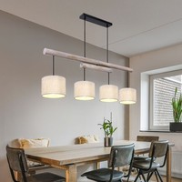 Pendelleuchte HäNgeleuchte Esszimmerlampe Textil HöHenverstellbar Led H 120 Cm