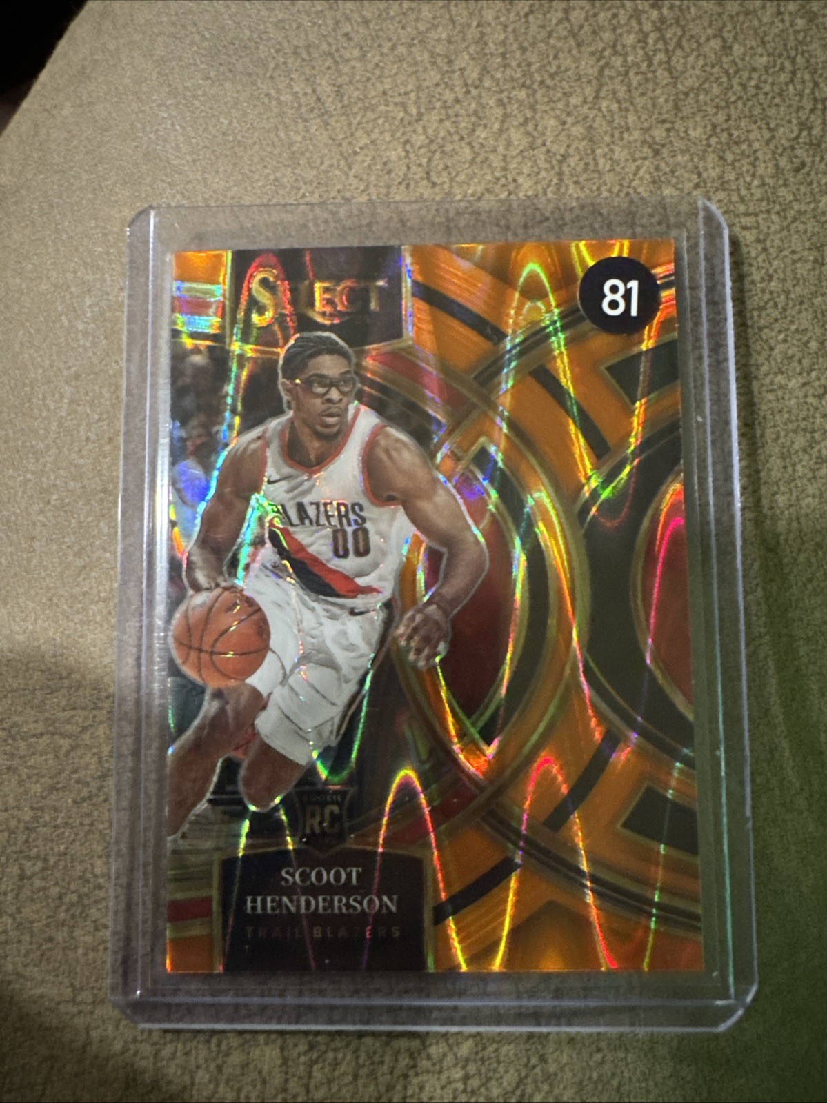 2023-24 Panini Select - Premier Scoot Henderson #129 Orange Tectonic Prizm (RC)