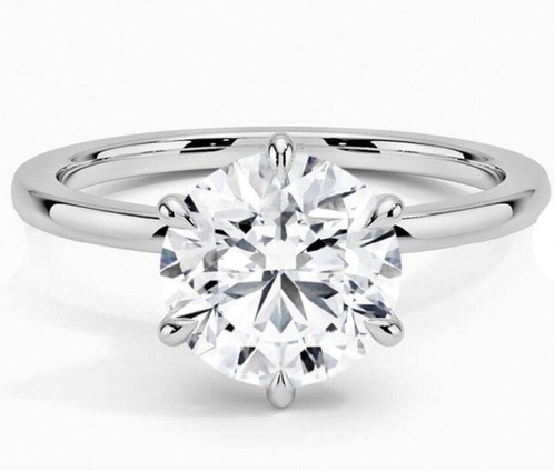 Brilliant 2.03 CT Round Lab-Created Diamond Solitaire Ring