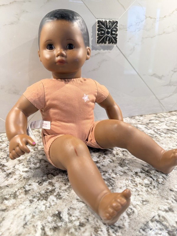 American Girl Bitty Baby Doll Dark Skin Tone Brown Eyes Black Hair No clothes
