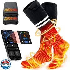 Heated Socks for Men Women with APP Control, 10000mAh*2 Battery R