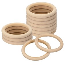 12Pcs 85mm Natural Wood Rings 10mm Thick Smooth Unfinished Wooden Circles