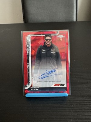 2025 Topps Chrome Formula 1 Sapphire Esteban Ocon Auto Red /5