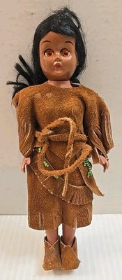 Vintage Native American Indian Handmade Pima-Maid Doll 8'' Tall