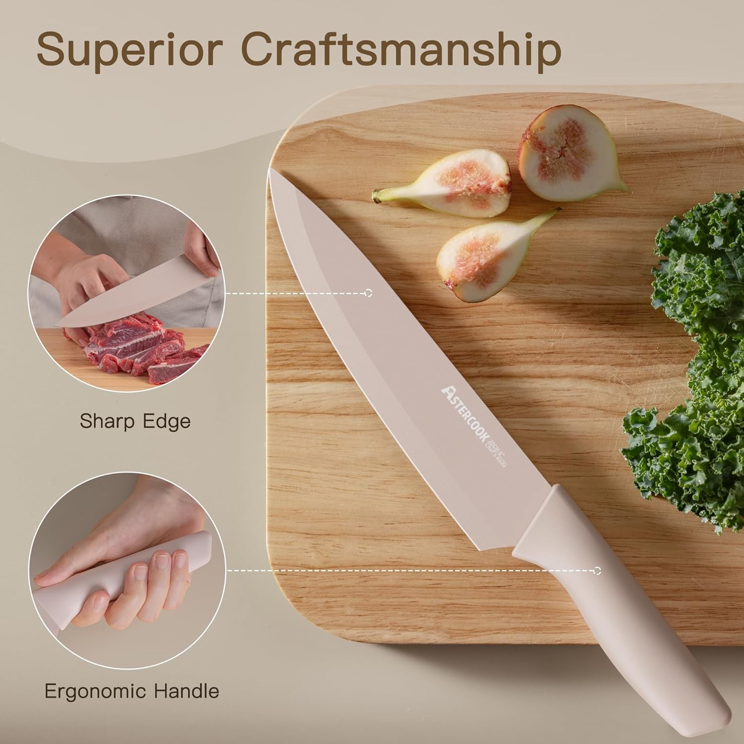 Knife Set, 13 Pieces Kitchen Knives Set, Chef Knife Sets with 6 Blade Guards