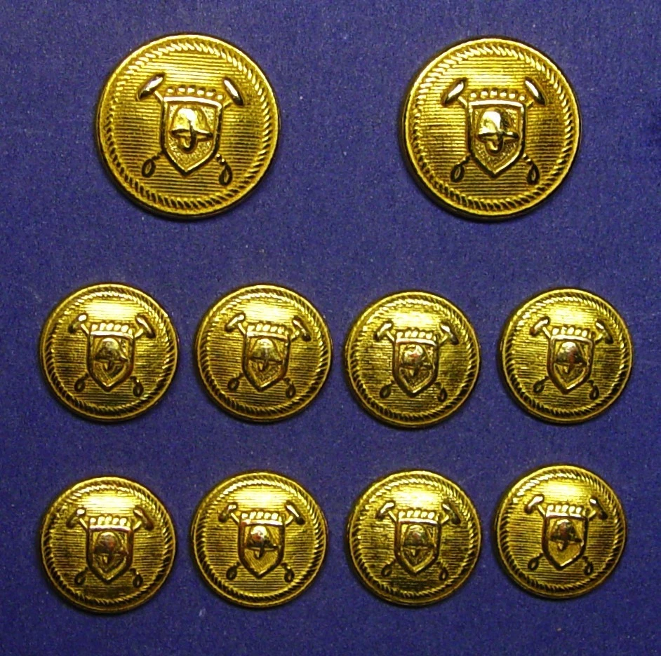 LAUREN RALPH LAUREN Replacement buttons 10 Gold Tone solid metal Good Used Cond. - Image 2 of 4
