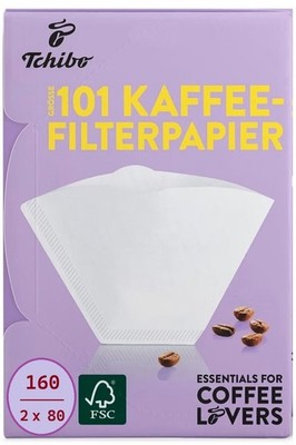 160 x Kaffee Filterpapier Gr. 101 - Tchibo Filtertüten in weiß (2x je 80 Stück)