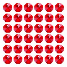 K9 Crystal Octagon Beads 1 Hole Pendants, 40 Pack 14mm, Light Red