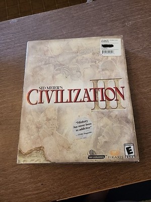 Sid Meier's Civilization IIl 3  PC Computer CD Game Big Box 2001 OPEN BOX