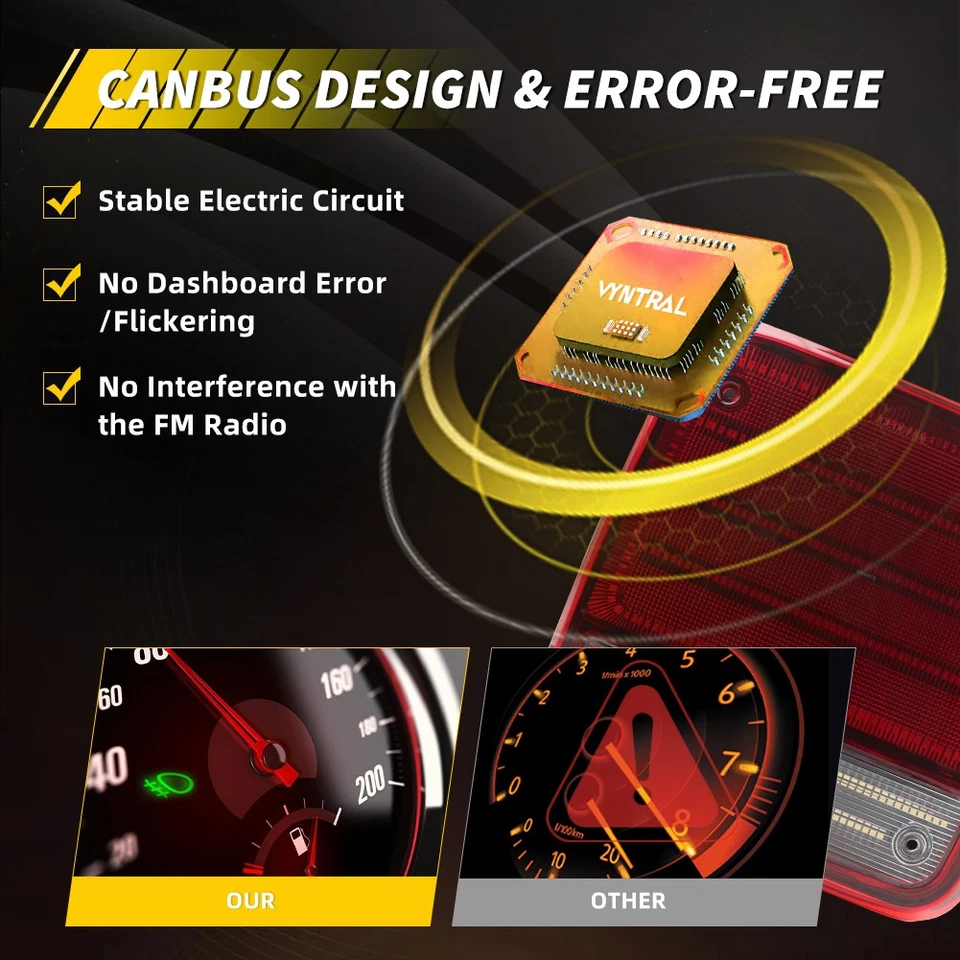 2X Red LED Rear Tail Brake Light For 85-95 Chevy G20 G30 & GMC G1500 G2500 G3500 - Image 3 of 4