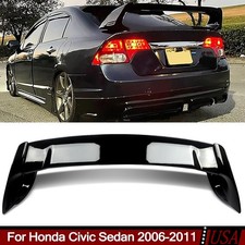 For 2006-2011 Honda Civic Sedan Glossy Black Rear Trunk Wing Spoiler Lip Replace