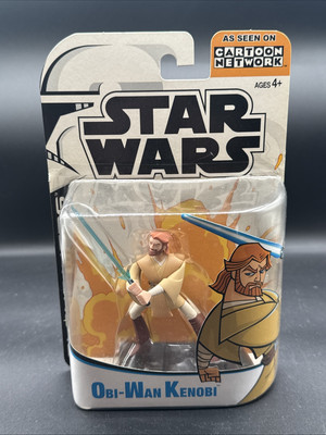 Star Wars Animated Clone Wars Obi-Wan Kenobi Action Figure Cartoon Network NIB