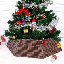 34.2''Christmas Tree Collar Plastic RattanXmas Skirt Rustic Decorations Base