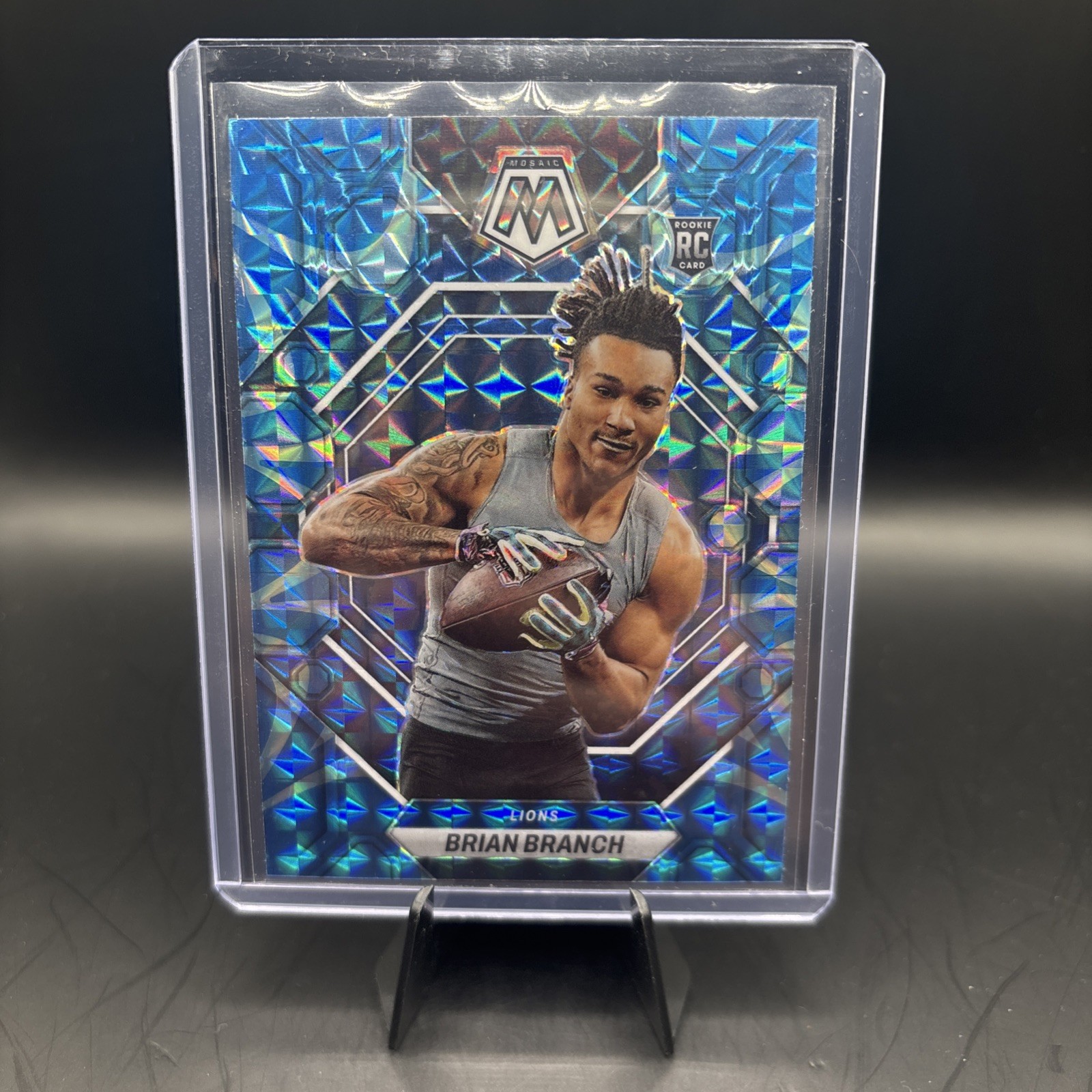 2023 Panini Mosaic Brian Branch Blue Reactive Rookie #287 Detroit Lions