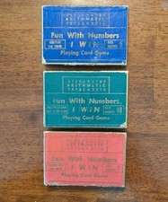 Vintage Educational Card Games 3 Decks Fun With Numbers I WIN - Decks 5 7 10