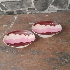 Pair Of Vintage Ames Soap Dishes Gulls And Clouds Pattern