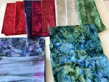 Quilting 14 Fat Quarters Batik Green Blue Red Purple