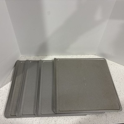 USA Pan Bakeware Cookie Sheet, Small, Warp Resistant Nonstick (4)