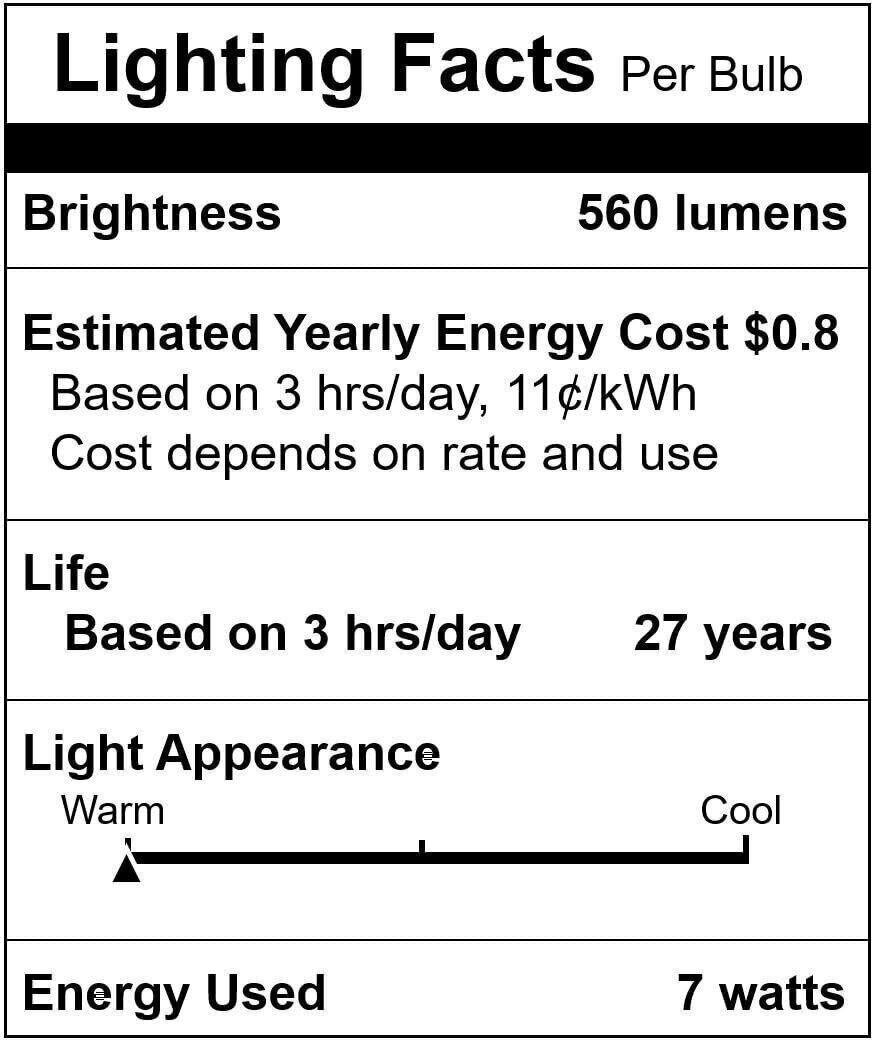 [4 Pack] LED Bug Repelling A15 Yellow ETL Listed 7W 120V 60W Equivalent E26 Base
