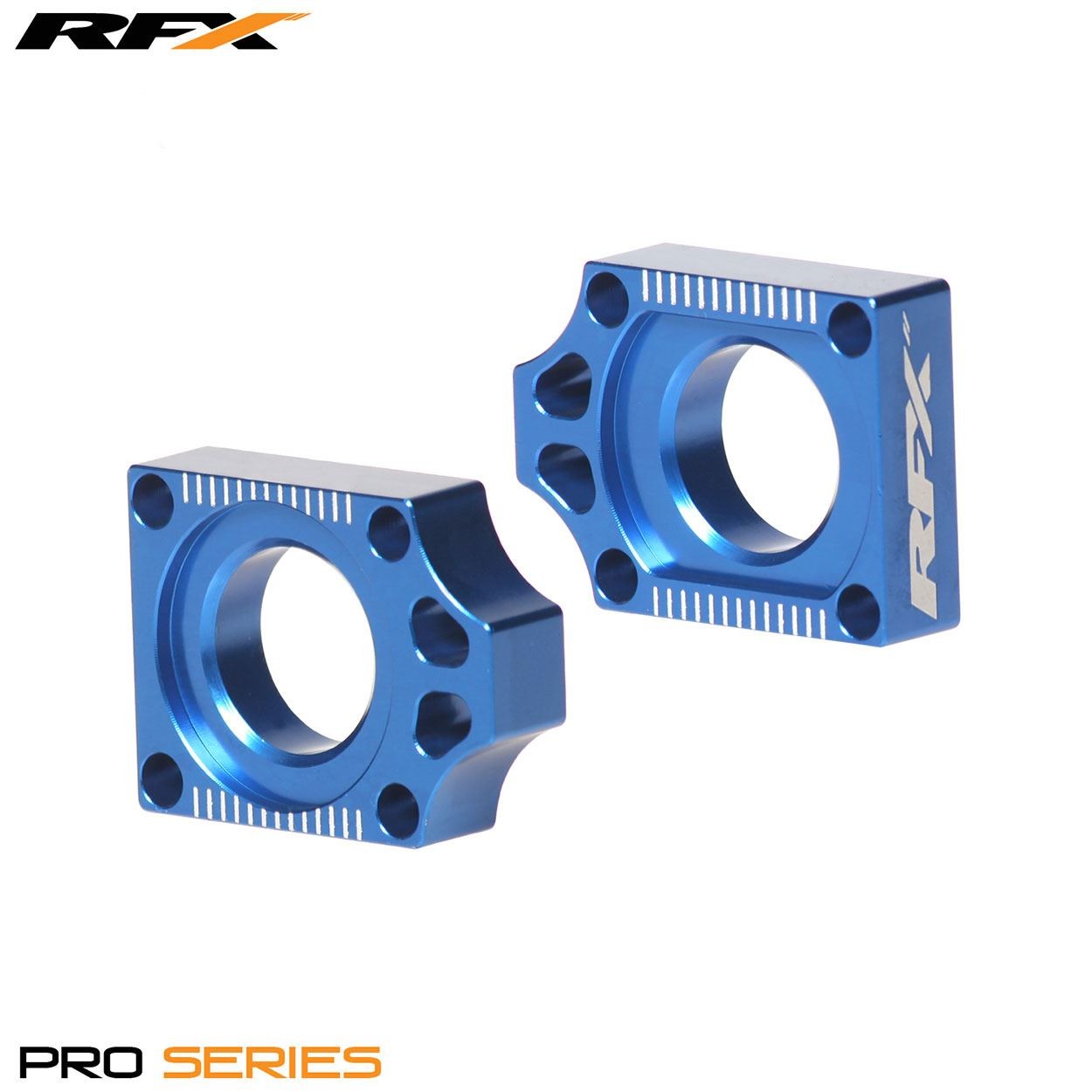 RFX Pro Rear Axle Adjuster Blocks Blue Yamaha YZ125/250 YZF250/400/426/450 02-08