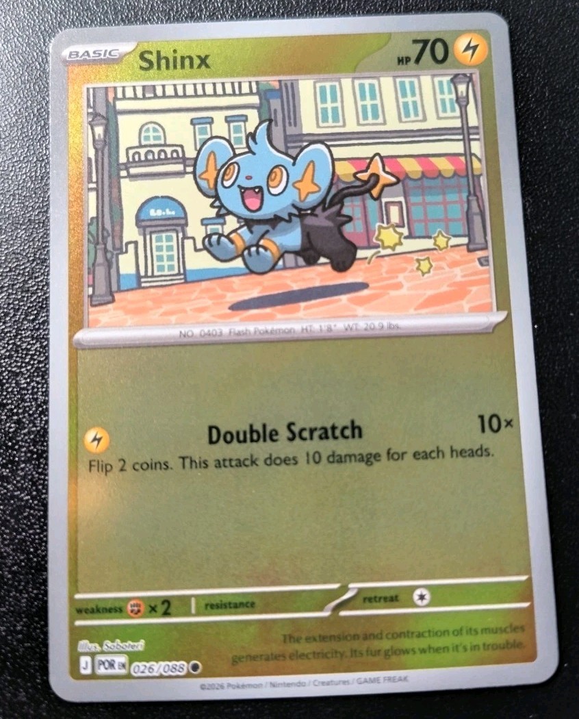 Pokemon Perfect Order Shinx Reverse Holo Common Card 026/088 NM