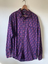 VTG Christian Dior Shirt Men L Paisley Long Sleeve Button Up Made In USA pattern