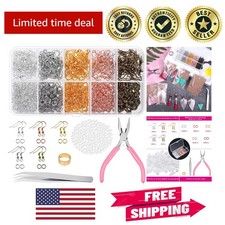 Complete 1400-Piece Jewelry Making Kit: Earring Hooks, Jump Rings Tools