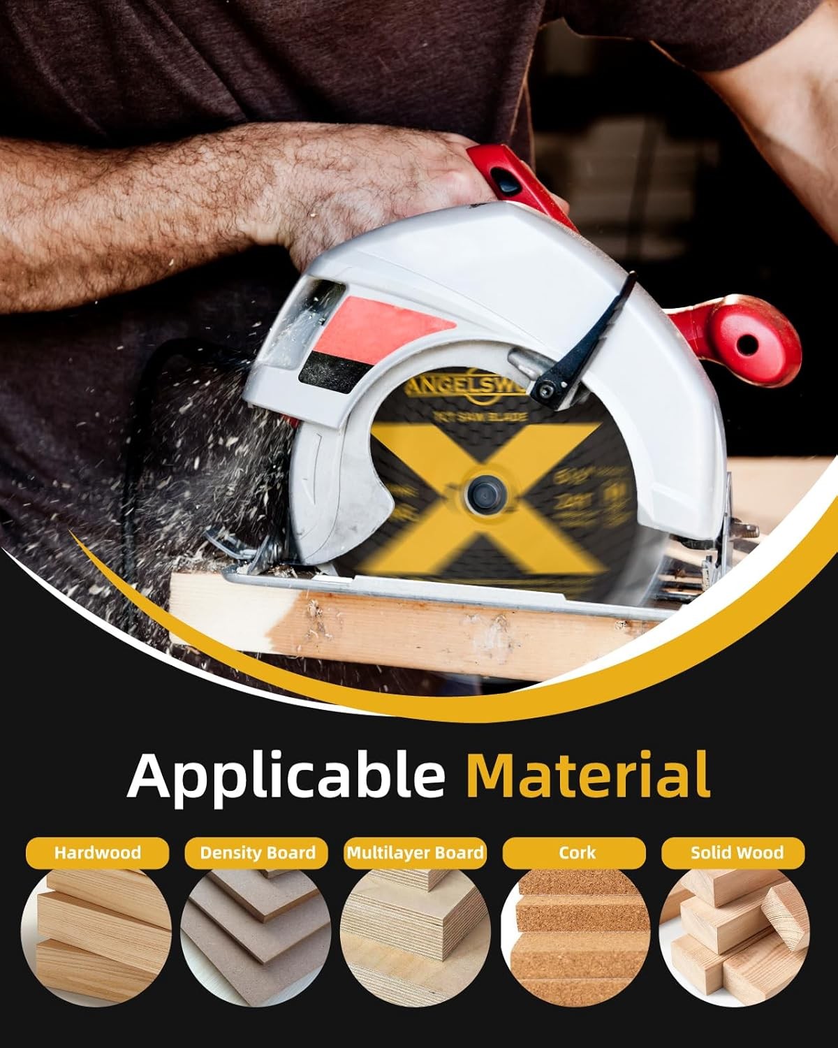 6-1/2 Inch Circular Saw Blade for Framing, Fast Wood Cutting, 24T, 10 Pack
