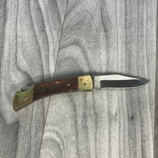 Vintage Stainless Steel Folding Hunting Knife  Made in Pakistan W/ Black Case