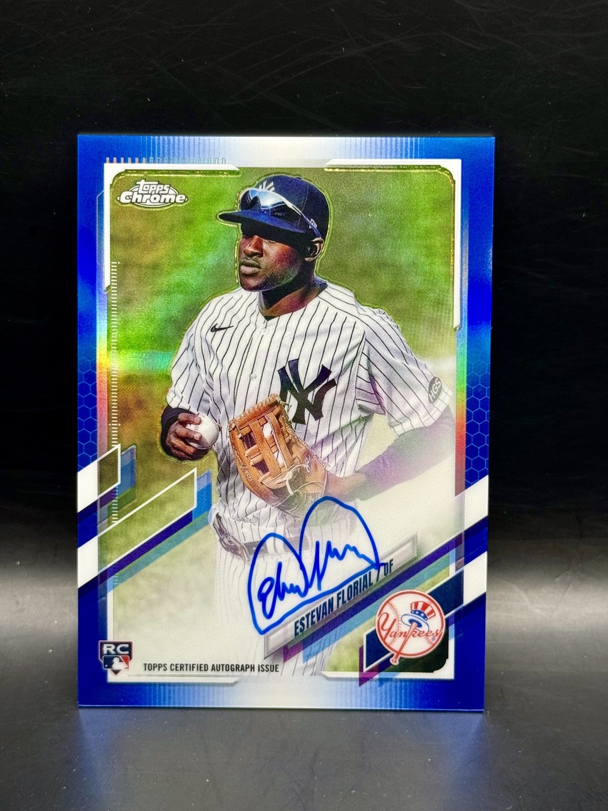2021 Topps Chrome - Estevan Florial RC Auto True Blue Refractor /150