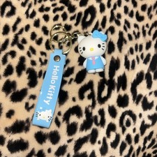 Hello Kitty Keychain wristlet teal blue