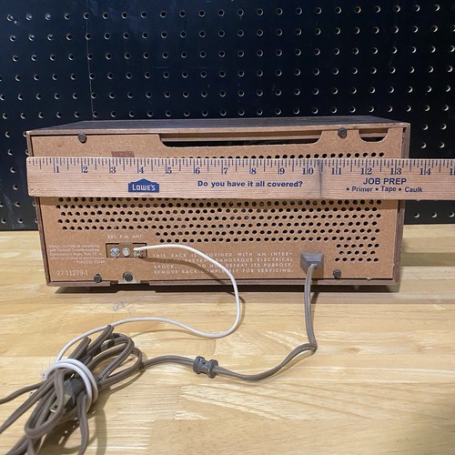 Vintage 1960s Philco Wood Solid State Tabletop Radio Big Turn Dials Knobs AM/FM - Picture 7 of 10