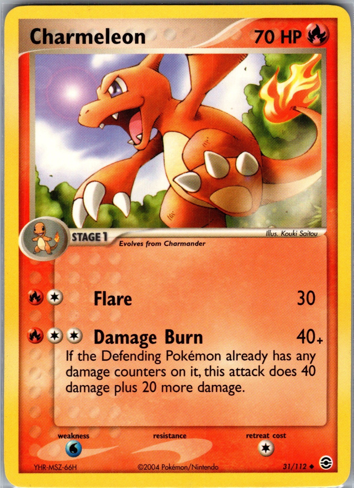 Charmeleon Uncommon FireRed & LeafGreen 31/112 NM