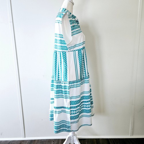 Size Large Teal Green Grid Plaid Design on White Pattern Sleeveless Women's Tank - Picture 13 of 22