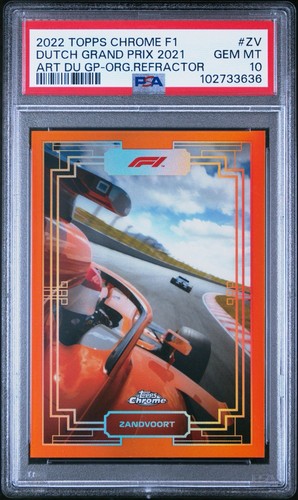 2022 Topps Chrome Formula 1 #ZV Dutch GP Art Du Grand Prix Orange /25 PSA 10