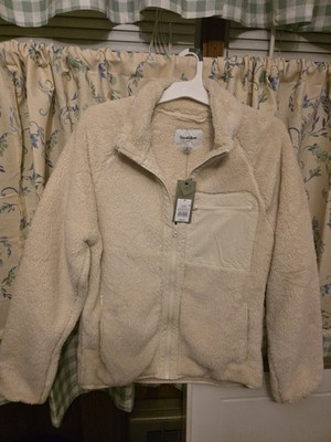 NWT Goodfellow & Co Men's Ultra Soft Fleece Full Zip Jacket Cream Size  M